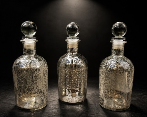 Rare mercury glass decanter - mercury,