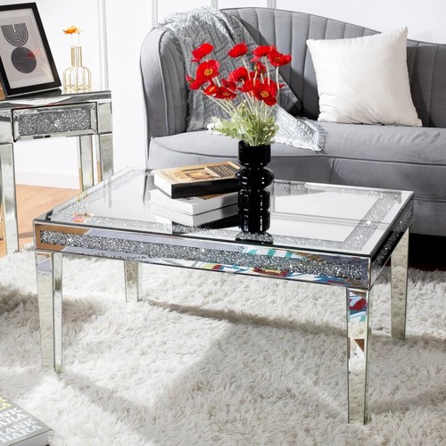 Modern mirrored coffee table - coffee,