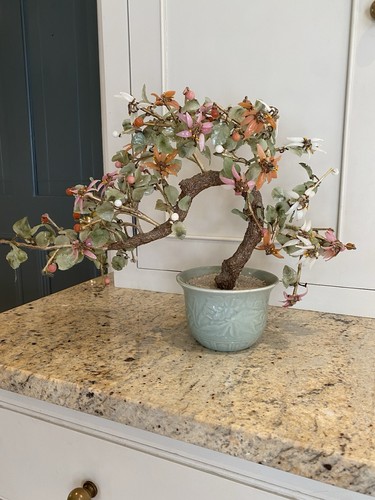 Vintage jade bonsai glass - jade,