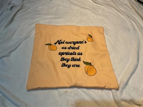 Funny apricot quote cushion - funny,