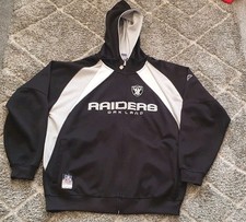 MEN REEBOK OAKLAND RAIDERS NFL FOOTBALL JACKET HOODIE HOODED  SIZE M MEDIUM