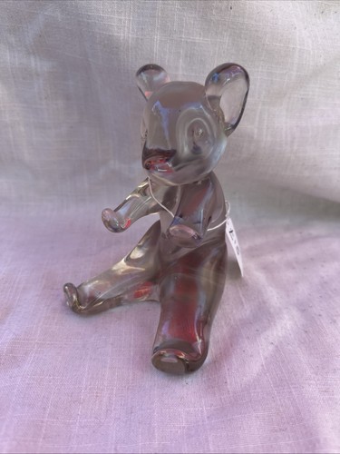 Carnival glass bear 14cm tall - bear,
