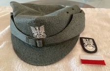 Polish Military Camo Hat/Rogatywka + 2 military Patches