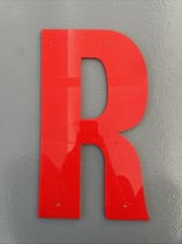 Vintage Perspex Red Cinema / Theatre / Shop Sign Letter 'R'