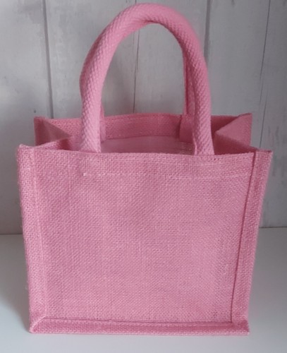 Pale pink small jute - jute, bag