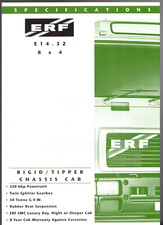 ERF E14.32 8x4 Rigid Tipper Chassis Cab Specifications c1991 UK Foldout Brochure