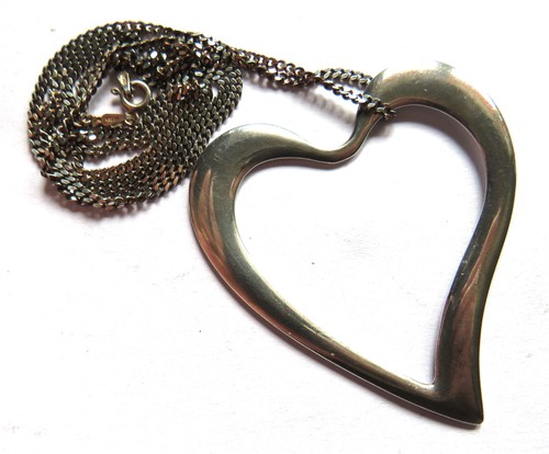 Large sterling silver heart - large,