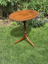 Antique Oak Wine Table Pedestal  Card Table
