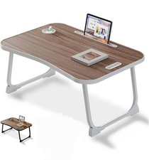 Laptop bed desk lap desk breakfast tray table for home and office brown