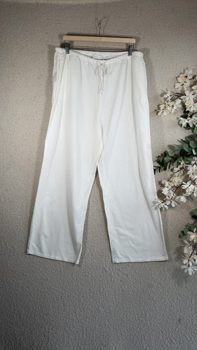 Primark white linen blend wide - linen,