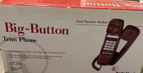 Big button trim phone burgundy - big,