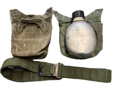 British Military 44 Pattern Water Bottle, 2 x Pouches & 58 Pattern Roll pin Belt