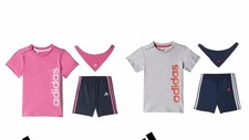 adidas Baby Infant Gift Pack T-shirt, Shorts & Bib each with adidas logo BNWT