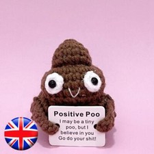 Mini Positive Poo Hug Xmas Gifts Creative Positive Poo Knitted Doll for Desktop