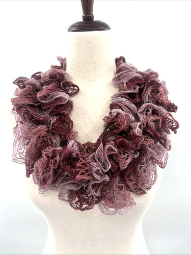 Handmade ruffle yarn scarf - ruffle,