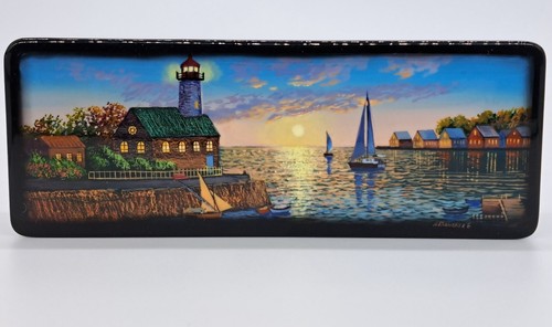 Lacquered fedoskino signed - lacquered,