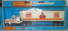 MATCHBOX SUPERKINGS K-31 PETERBILT REFRIDGERATION TRUCK 'BURGER KING'