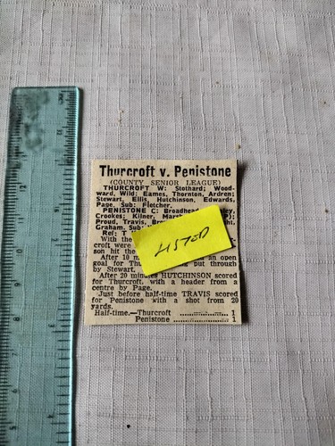 1969 thurcroft penistone - thurcroft, v