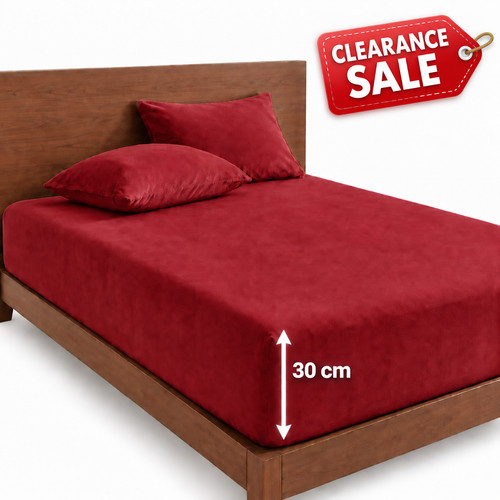 Jersey cotton red fitted sheet - jersey,