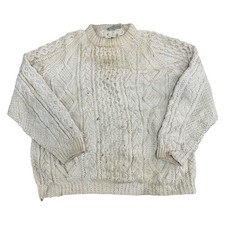 Aran Handknits Mens Cream Wool