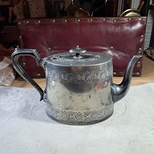 Silver Plated Tea Pot, Walker & Hall Sheffield with pierced handle & spout grate