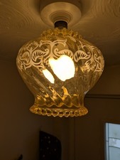 Vintage Amber Orange White