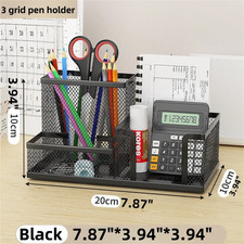 Metal Mesh Desk Organiser Stationery Pen Pencil Holder Tidy Storage For Office