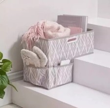 Avon Collapsible Foldable Stair Storage Basket With Handles