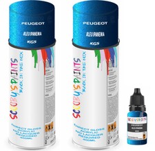 For Peugeot Spray Paint Aerosol Bleu Ipanema Kgs Car Scratch Repair Twin Pack