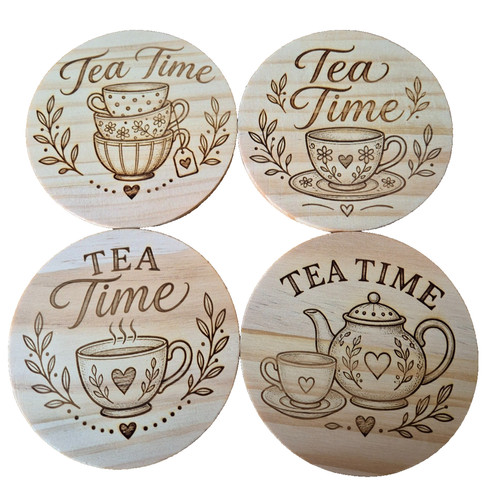Set tea time wooden - 4,
