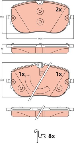 Fits trw gdb2549 brake - brake, pad