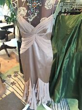 Whistles designer dress oyster silk satin strappy silk chiffon frill steam punk 