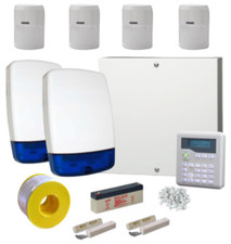 Wired Burglar Alarm System PRO Kit LCD Keypad, 4 PIRs, 2 Live Bell Boxes I-on