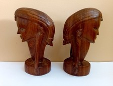 Pair Vintage Wooden African