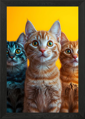 Trio curious cats funny - trio,