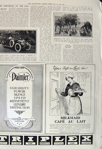 Old vintage print 1917 - print, motor
