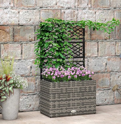 Trellis planter box rattan - box,