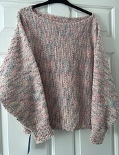 Cupshe Off-Shoulder Speckled Popcorn Knit Jumper (Shell) Size S NWT Pastel Cozy