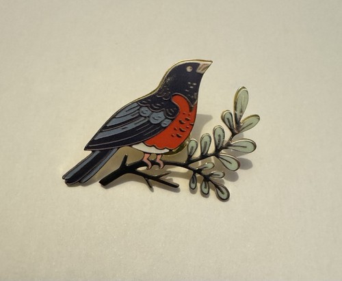 Robin bird enamel pin - robin,