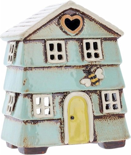 Village pottery aqua - village, blue