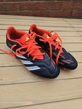 Adidas Predator Football Boots, UK7, Black With White And Orange 