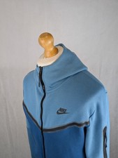 Men's NIKE Tech Fleece Full Zip Active Hoodie Dutch Court Blue Size UK M