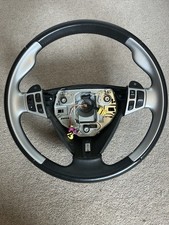 SAAB 9-5 95 9-3 93 STEERING WHEEL AERO silver chrome leather 