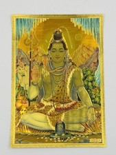 SHIVA Gold Foil Embossed Hindu God Picture, LORD SHIVA, Size 30X21 cm