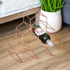 6 Bottle Wine Rack Copper Rose