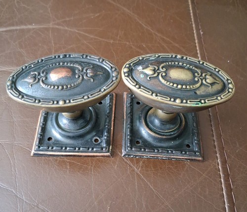 Pair antique brass copper - pair,
