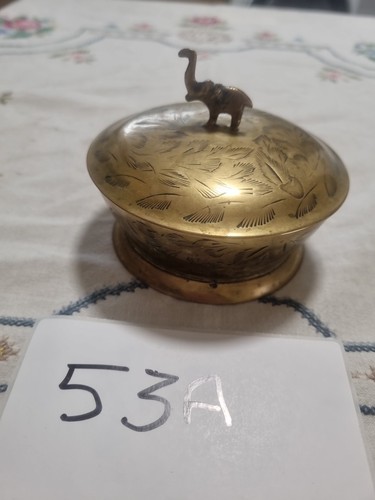 Brass lidded trinket - lidded, dish