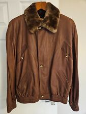 Zilli lambskin leather jacket with 100% silk liner and fur collar - Brown