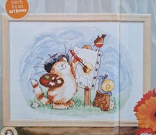 Master At Work, Artistic Cat Cross Stitch Chart By Margaret Sherry