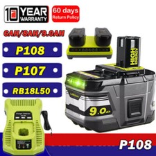 2X 8Ah For RYOBI P108 18V One+